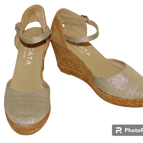 Viscata Shoes - Viscata Barcelona Espadrille Wedge Sandals Made In Spain Size 38 (US Size 7)